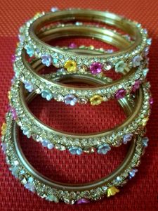 Embellished Floral Bangles