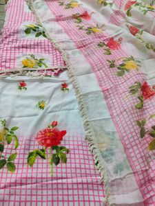 Beautiful Rose Print Dress Material