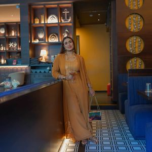 Mustard jumpsuit Set with Jacket