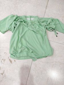 Mint Green Tie Sleeve Top