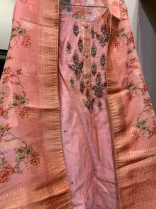 Peach Embroidered Salwar Kameez Set