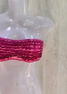 Ruffled Bandeau Bikini Top