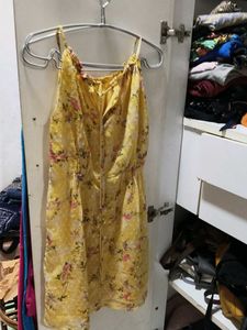 Butter Yellow Floral Mini Dress