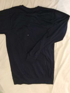 Blue Graphic Print Long Sleeve T-Shirt