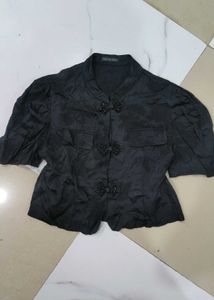 Elegant Black Asian-Inspired Blouse Chinese top