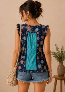 Bohemian Floral Print Top