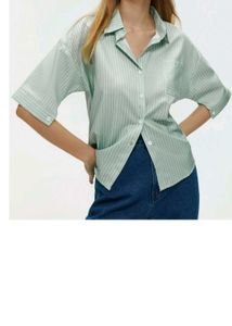 Stripe Pocket Placket Blouse