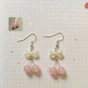 Cute Cherry Bow Dangle Earrings