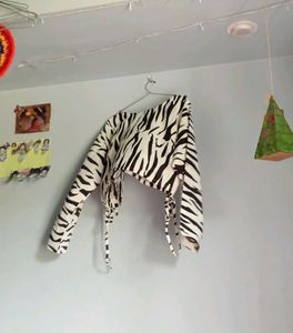 Zebra Print Cropped Top