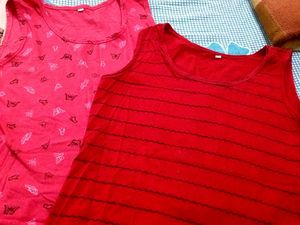 Pack of 2 Red Sleeveless Tops
