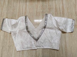 White Blouse with Silver Embellishments