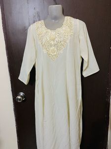 Embroidered Cream Tunic