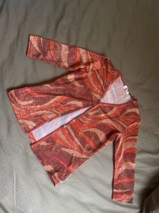 Sparkly Retro Swirl Print Top