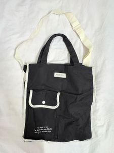 Stylish Black Canvas Tote Bag