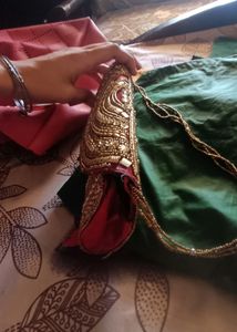 Maroon Sequence Cluch..Hand Work Bridal
