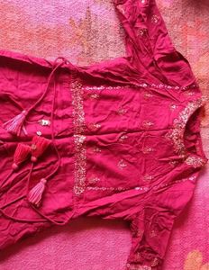 Elegant Maroon Embroidered Kurta