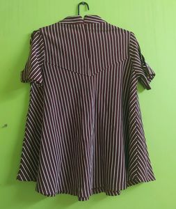 Maroon Striped Top