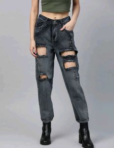 Distressed Patchwork Denim Jeans