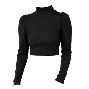 black turtleneck Crop Top