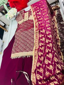 Elegant new Maroon sharara Set