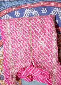 Vibrant Pink Bandhani kurti