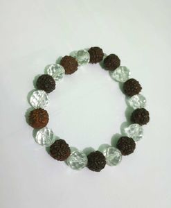 Rudraksha & clear quartz Crystal Bracelet