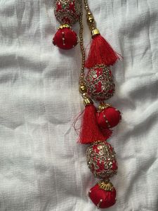 Red lehenga Tassel