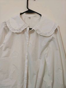 Cute White Ruffle Collar Shirt