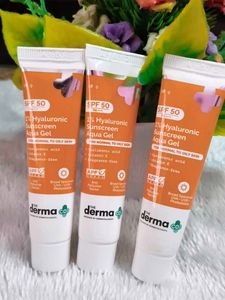 Pack of 3 The Derma Co 1% Hyaluronic Sunscreen Aqu