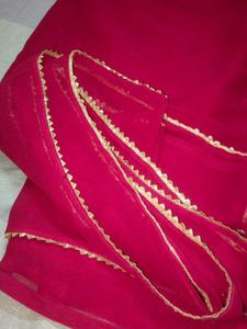 Elegant Pink Embroidered Saree