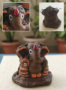 Cow dung Ganesha Idol
