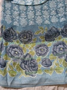 Beautiful Blue Floral Saree