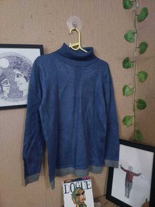 Blue Turtleneck Sweater
