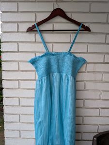 Light Blue Smocked Maxi Dress