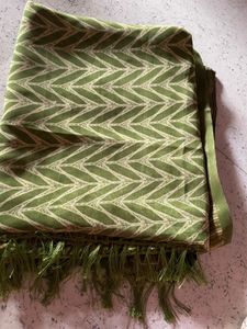 Green Saree with Chevron Print