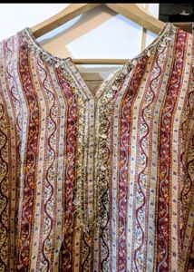Embroidered Print Kurta