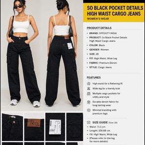 Off Duty Black Cargo Jeans