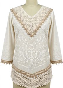 Embroidered viral Cream Kurta with Lace Trim