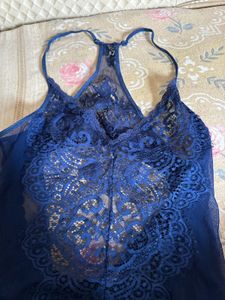 Blue body suit