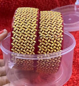 Red &amp; Gold Floral Bangles