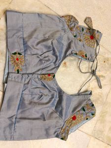 Embroidered Grey Lehenga Choli Set