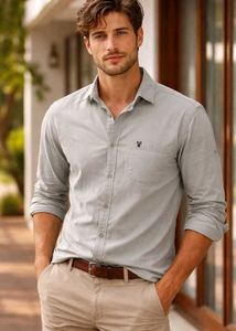 Men's Casual Linen Blend Shirt