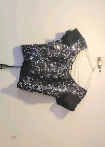 black Sequin   Party Blouse