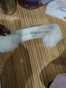 Faux Fur Headband with Flowers