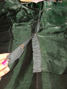 Elegant silver hand work Green Saree with blause s
