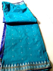 Beautiful Blue &amp; Teal Silk Saree