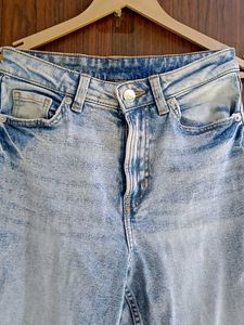 Acid Wash Straight Leg Jeans