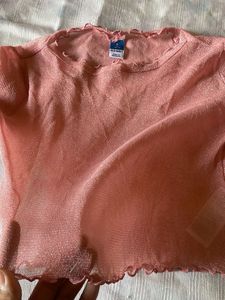 pretty Pink see through Cropped Top
