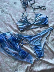 Blue Tie-Dye Bikini Set