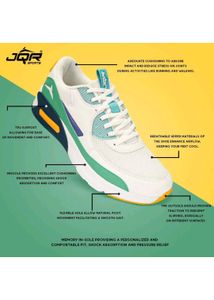 Stylish White &amp; Green Sneakers